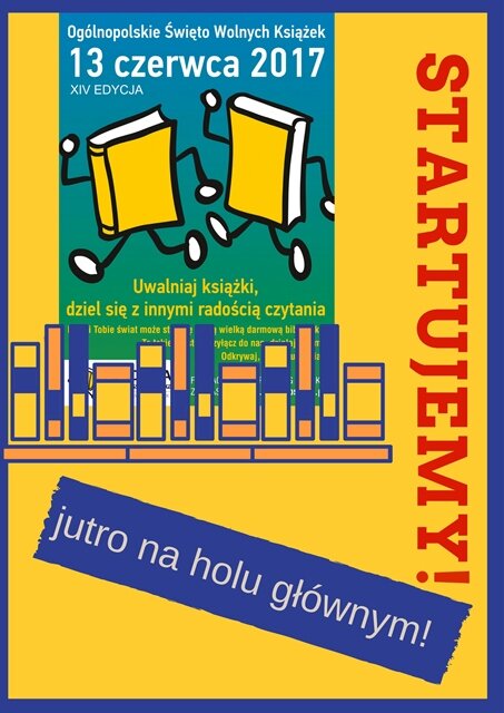 Plakat promujący akcję “Święto Wolnych Książek”.