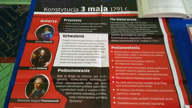 Zdjęcie wystawy towarzyszącej obchodom Święta Konstytucji 3 Maja.