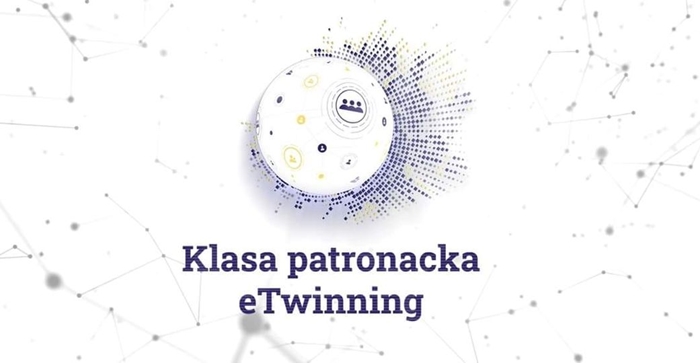 Plakat przedstawiający logo i napis: Klasa patronacka eTwinning.