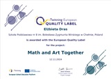 Certyfikat potwierdzający udział nauczyciela pani Elżbiety Dras ze Szkoły Podstawowej nr 8 im. B. Z. Wirskiego w Chełmie w międzynarodowym projekcie eTwinning.