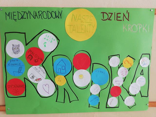 Plakat informujący o Międzynarodowym Dniu Kropki.