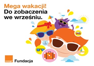 Animacyjny plakat przedstawiający bohaterów aplikacji: Julkę, Kubę, Adę i Psotnika. 