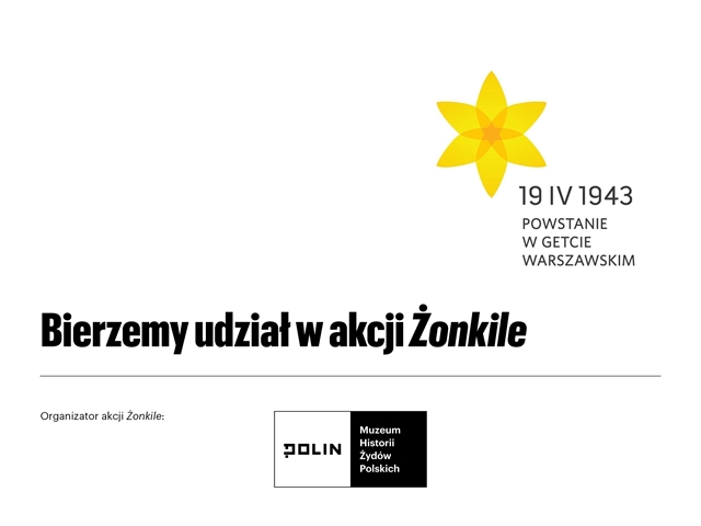  Logo akcji “Żonkile” organizowanej przez Muzeum Historii Żydów Polskich “Polin” mającej na celu upamiętnienie Powstania w Gettcie Warszawskim.