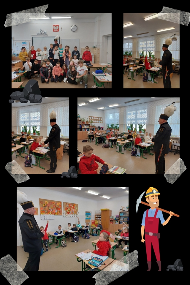 Barbórkowe spotkanie uczniów klas 1-3 z górnikiem.