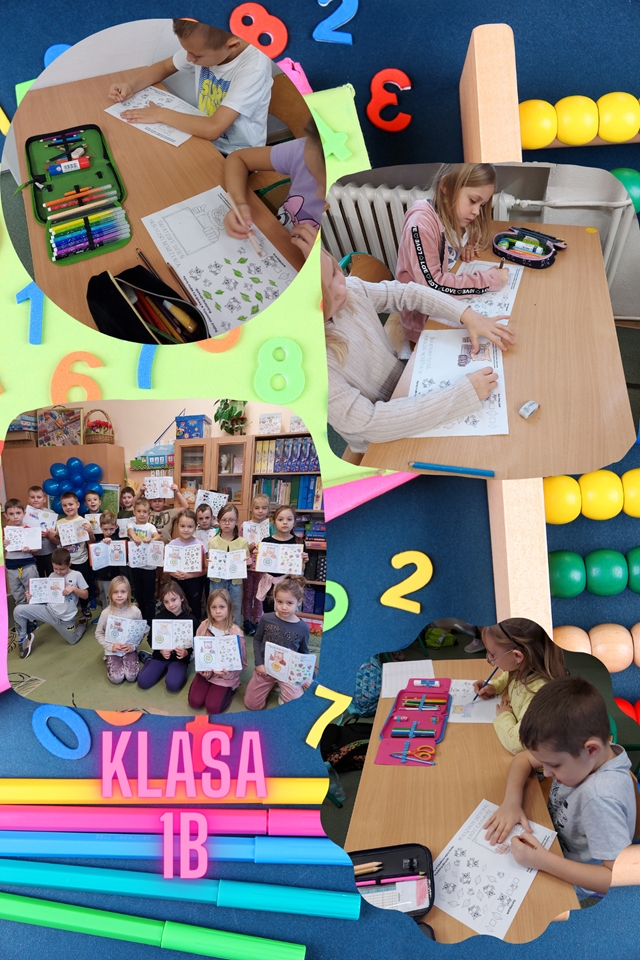 Uczniowie klasy 1b podczas pracy.