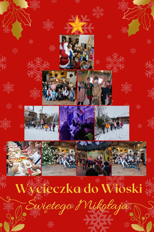 Uczniowie podczas udziału w wycieczce do Wioski Św. Mikołaja.