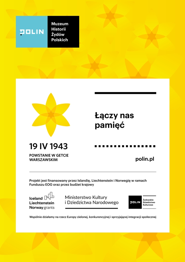 Plakat z okazji rocznicy powstania w getcie warszawskim.