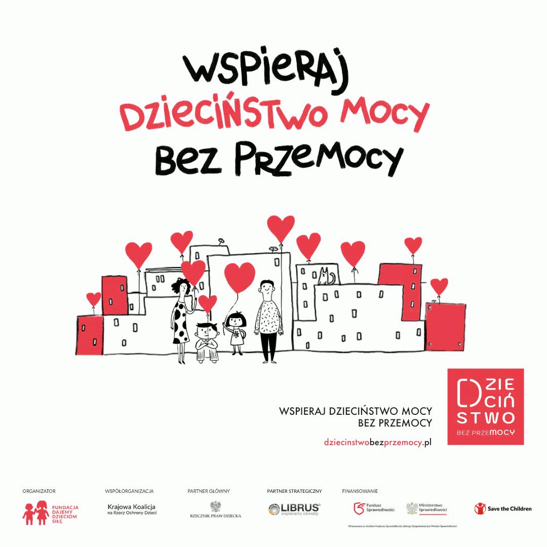Plakaty promujące dzieciństwo bez przemocy.