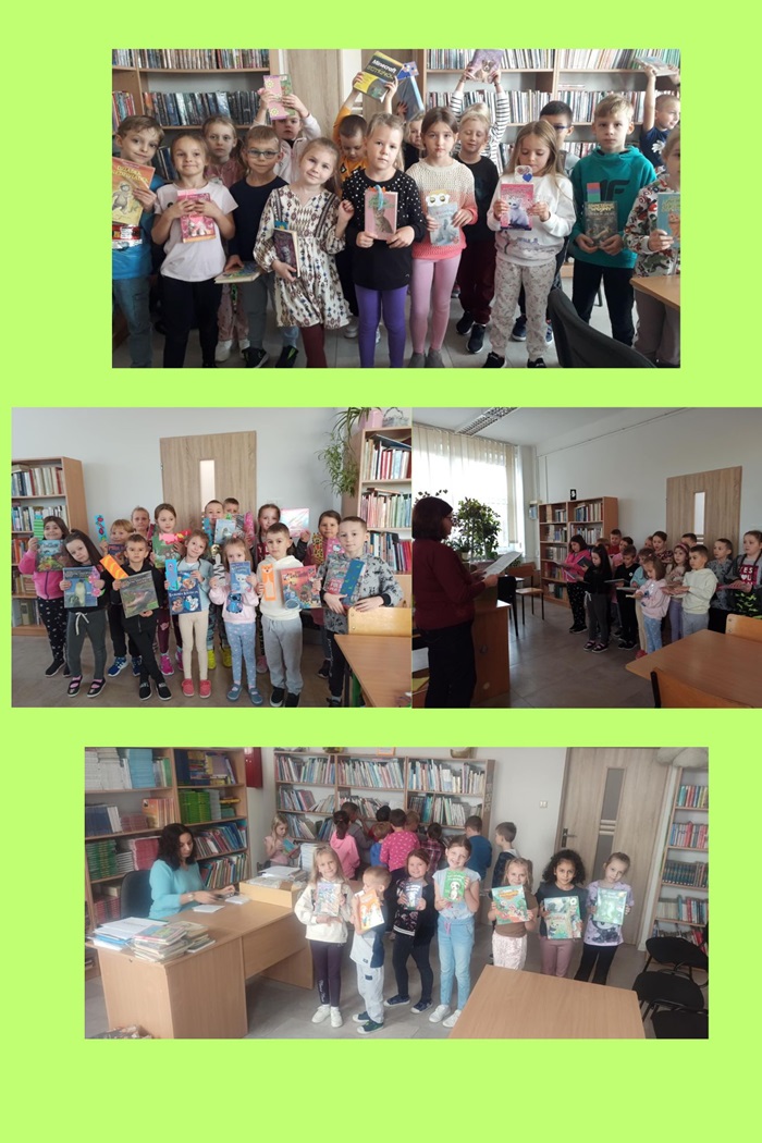 Uczniowie pierwszych klas po odbyciu lekcji w bibliotece  zostali pasowani na czytelnika i mogli wypożyczyć swoją pierwszą książkę. Pierwszoklasiści dostali również zakładki przygotowane przez starszych kolegów.
