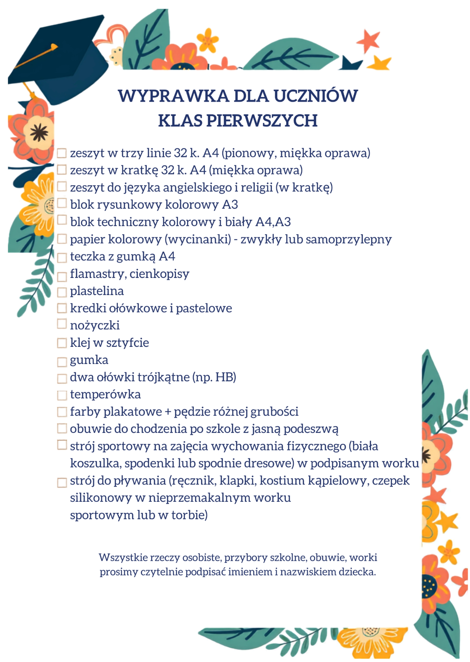 drodzy rodzice przyszłych pierwszoklasistów