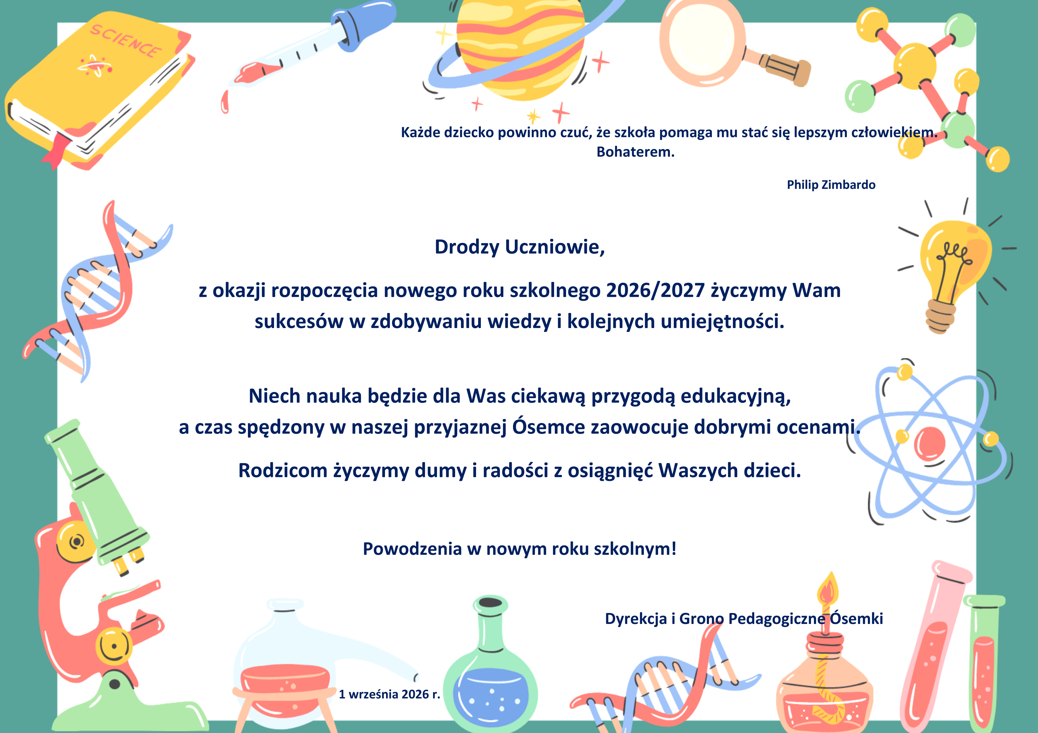 zyczenia na poczatek roku szkolnego
