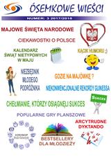 Pierwsza strona gazetki szkolnej o tematyce majowych świąt narodowych.